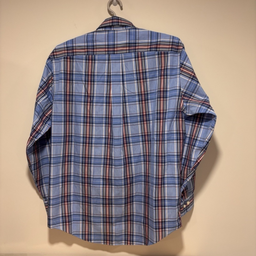 Brooks Brothers Shirt Blue Red Plaid Madison Button Down Cotton Medium Relaxed - Picture 5 of 5